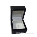 Rectangle Black Wood Ring Box with Jewelry